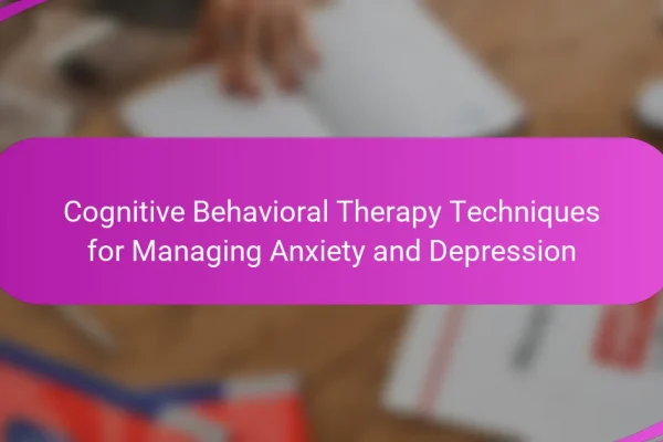 Cognitive Behavioral Therapy Techniques for Managing Anxiety and Depression