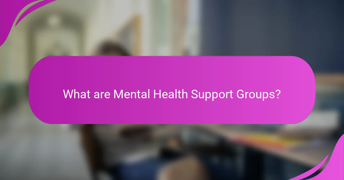 What are Mental Health Support Groups?