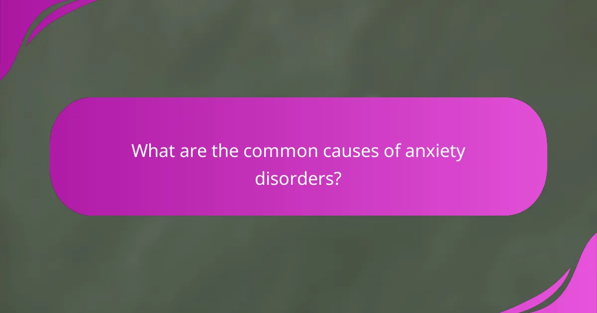 What are the common causes of anxiety disorders?