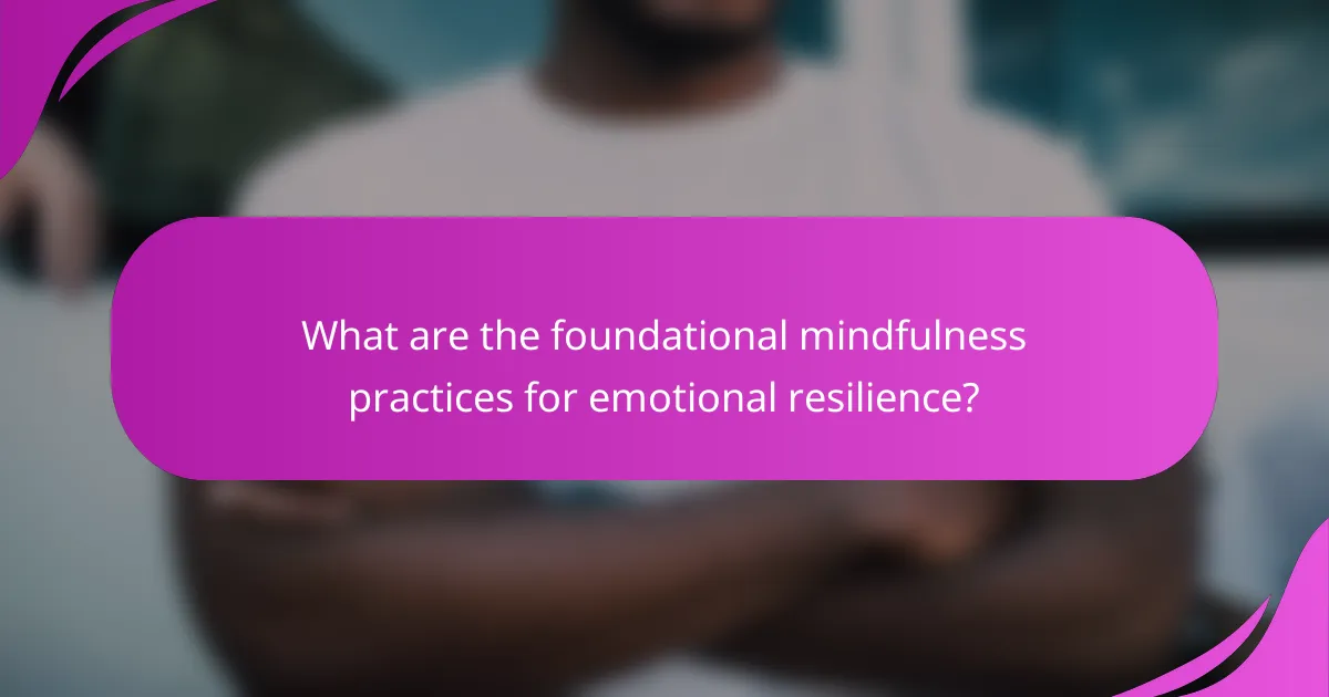 What are the foundational mindfulness practices for emotional resilience?
