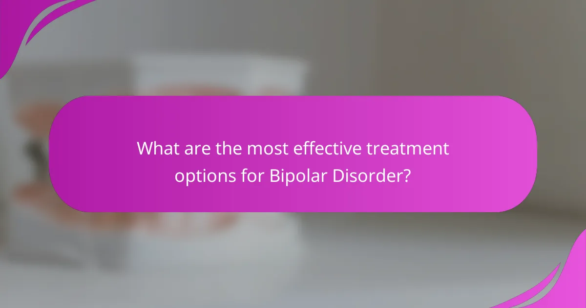 What are the most effective treatment options for Bipolar Disorder?