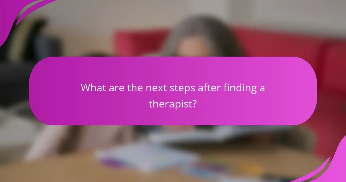 What are the next steps after finding a therapist?
