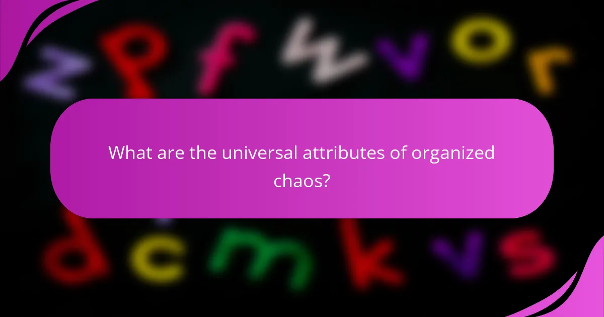 What are the universal attributes of organized chaos?