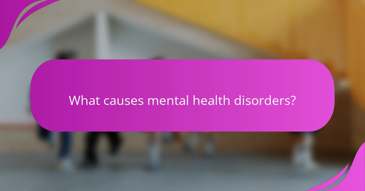 What causes mental health disorders?