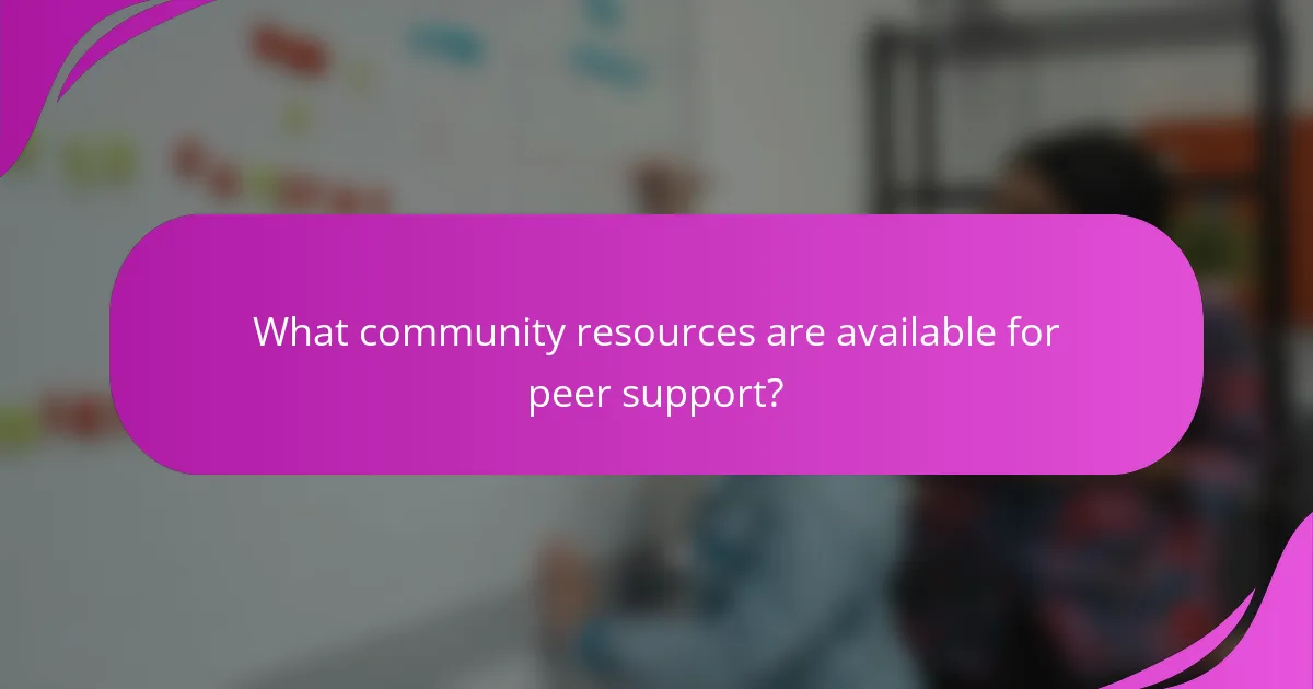 What community resources are available for peer support?