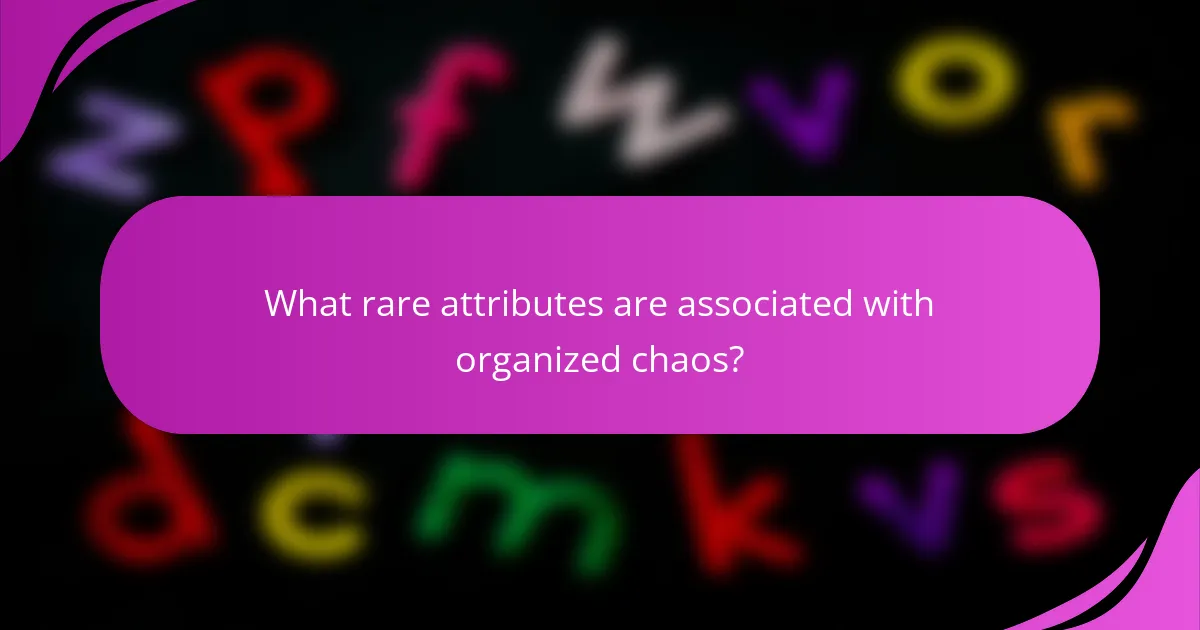 What rare attributes are associated with organized chaos?